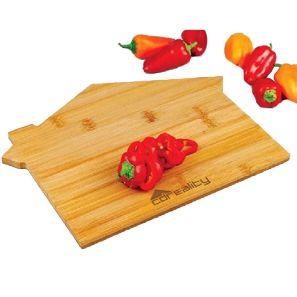 0.5" x 11.625" x 9" house-shaped bamboo cutting board with anti-microbial... from ASI 99030 Zipline