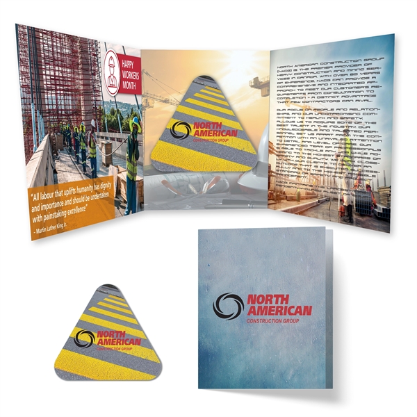 2.34" x 3.55" x .62" full-color promotional booklet with 3.75" triangular... from ASI 90807 Tekweld