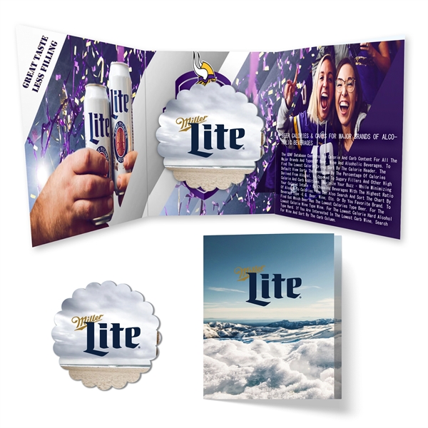 2.34" x 3.55h x .62" full-color promotional booklet with 3.6" round... from ASI 90807 Tekweld