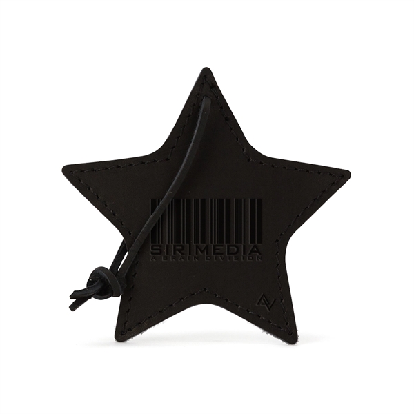 Leather star ornament made in the USA with a leather shoelace... from ASI 88060 Snugz/USA Inc / SnugZ USA®