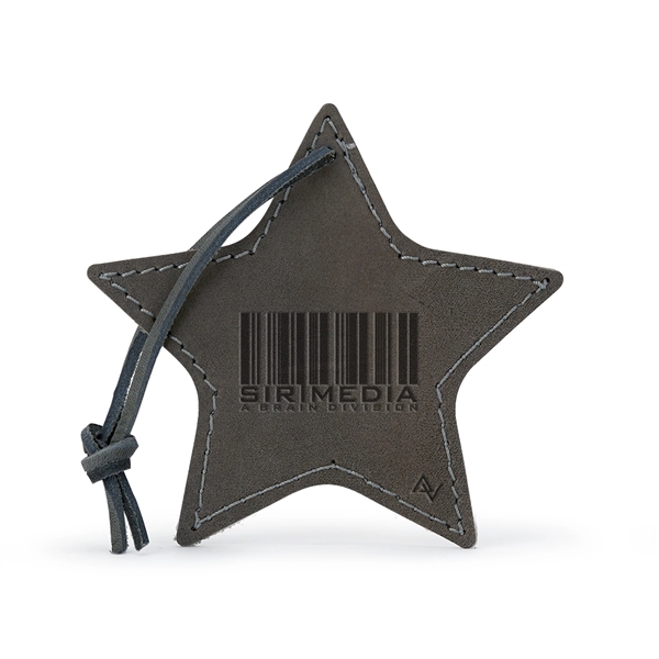 Leather star ornament made in the USA with a leather shoelace... from ASI 88060 Snugz/USA Inc / SnugZ USA®