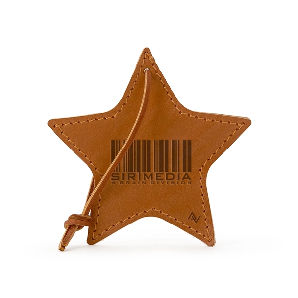 Leather star ornament made in the USA with a leather shoelace... from ASI 88060 Snugz/USA Inc / SnugZ USA®