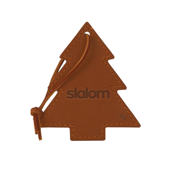 Leather Christmas tree ornament made in the USA with a leather... from ASI 88060 Snugz/USA Inc / SnugZ USA®