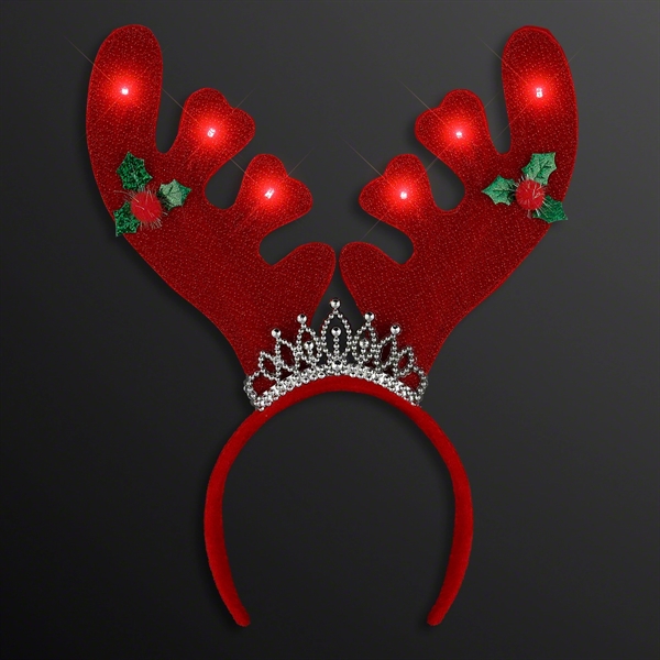 Christmas Queen Light Up Antlers Headband; Blank Pricing... from ASI 34194 ALightPromos