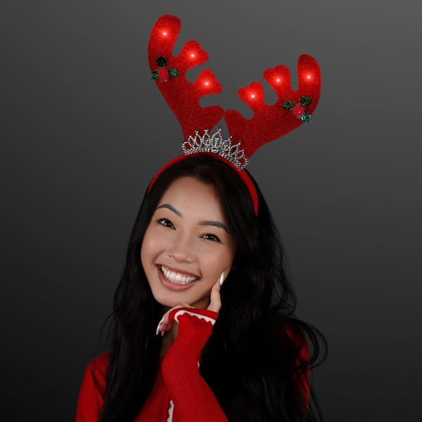 Christmas Queen Light Up Antlers Headband; Blank Pricing... from ASI 34194 ALightPromos