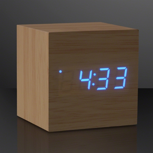 Blue LED Cube Alarm Clock With USB; Imprint and Blank Pricing... from ASI 34194 ALightPromos