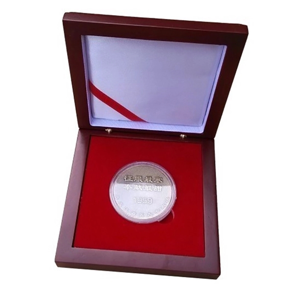 Coin box with rosewood finish that can be customized to hold... from ASI 92531 Unique Custom Products / UCP