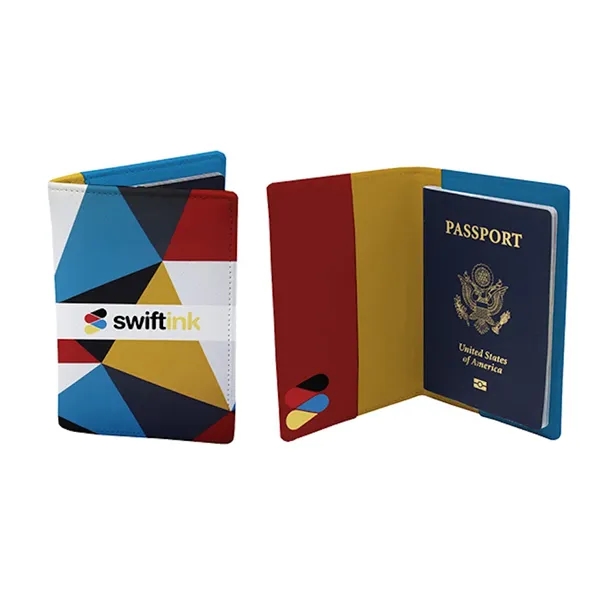 Full-color, full-bleed passport case with designed exterior face, internal panels, and... from ASI 45657 Pop! Promos