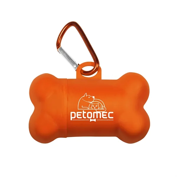 Bone shaped pet bag dispenser with a metal carabiner and 15... from ASI 90807 Tekweld