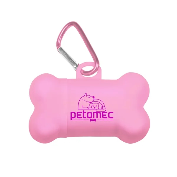 Bone shaped pet bag dispenser with a metal carabiner and 15... from ASI 90807 Tekweld