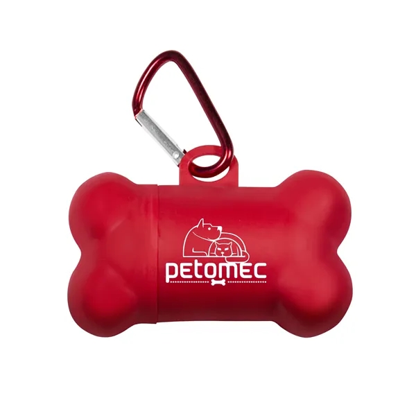 Bone shaped pet bag dispenser with a metal carabiner and 15... from ASI 90807 Tekweld