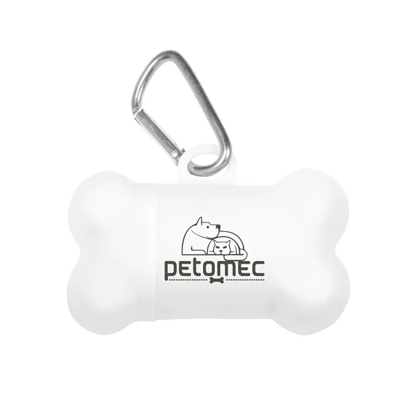 Bone shaped pet bag dispenser with a metal carabiner and 15... from ASI 90807 Tekweld