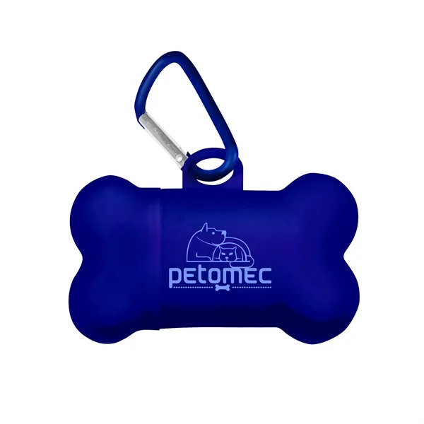 Bone shaped pet bag dispenser with a metal carabiner and 15... from ASI 90807 Tekweld