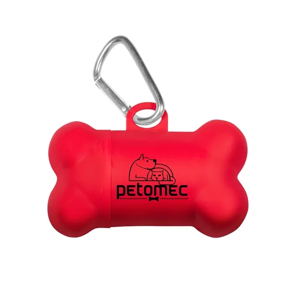 Bone shaped pet bag dispenser with a metal carabiner and 15... from ASI 90807 Tekweld