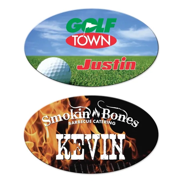 Oval shape full color process name badge.... from ASI 90807 Tekweld