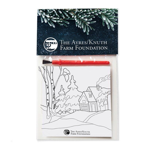 Adult holiday painting set with watercolor paint palette, brush, four 4"... from ASI 63549 Jornik Manufacturing Corp