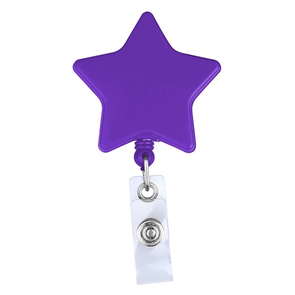 Star shape 28" retractable badge holder with metal clip on back.... from ASI 74585 Nu Promo International / Nu Promo Line