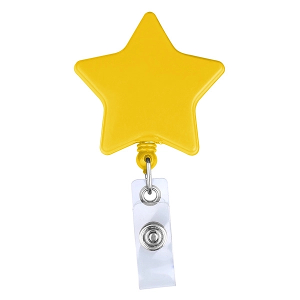 Star shape 28" retractable badge holder with metal clip on back.... from ASI 74585 Nu Promo International / Nu Promo Line