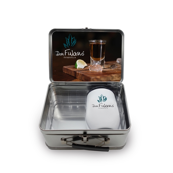 Retro-styled 8" x 6" x 4" lunchbox with 4.6" x 3.48"... from ASI 90807 Tekweld