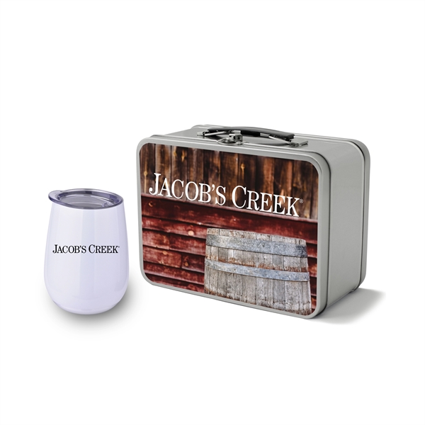 Retro-styled 8" x 6" x 4" lunchbox with 4.5" x 3.375"... from ASI 90807 Tekweld