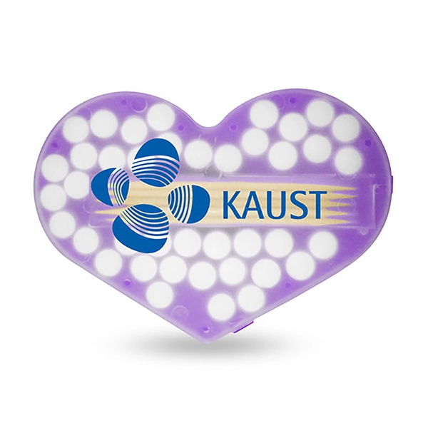 Heart shape container with combination of 10 toothpicks and 35 sugar... from ASI 90807 Tekweld