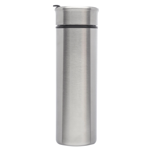 14 oz. stainless steel travel mug with plastic black interior, spill-proof/twist-turn... from ASI 39552 BEL Promo