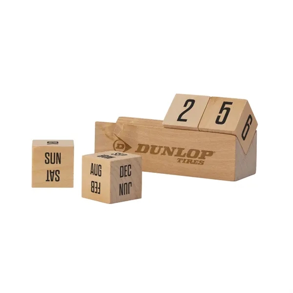 4" eco-friendly wooden perpetual calendar equipped with date blocks.... from ASI 88060 Snugz/USA Inc / SnugZ USA®