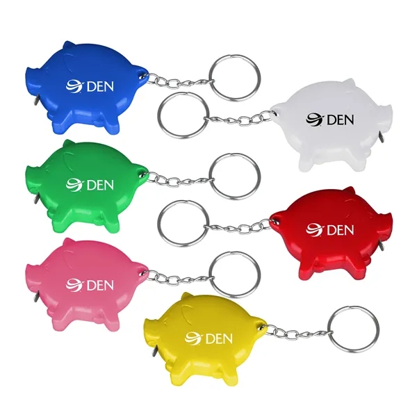 Pig shape tape measure with key chain.... from ASI 74585 Nu Promo International / Nu Promo Line