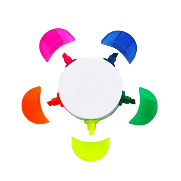 3.74" x 3.74" x .79" plastic flower-shaped highlighter with five colors.... from ASI 37218 Athena Promo (tm)
