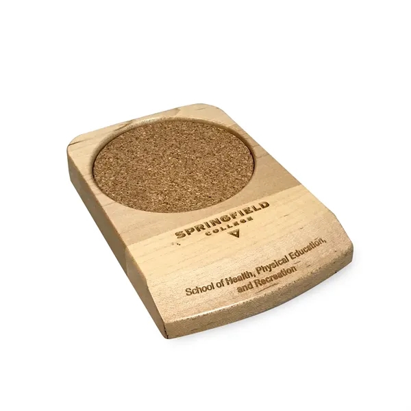 Wood desk coaster with recessed cork center.... from ASI 88156 Solid Dimensions Inc / Solid Dimensions Line