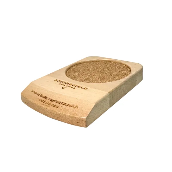 Wood desk coaster with recessed cork center.... from ASI 88156 Solid Dimensions Inc / Solid Dimensions Line