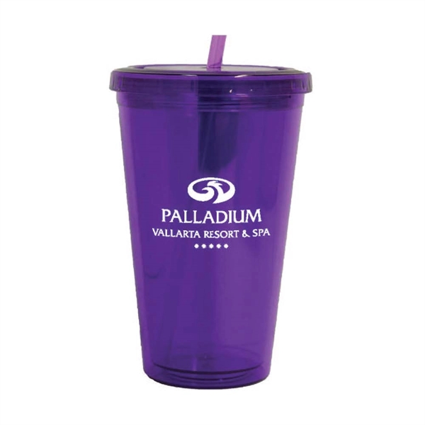 16oz. Double wall clear acrylic cup with matching twist on lid... from ASI 40544 Binaco / Binaline