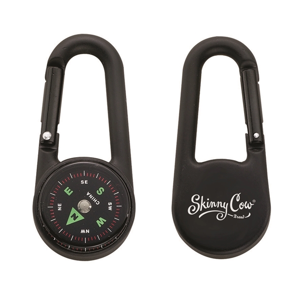 High-grade aluminum carabiner compass available in four colors with a black... from ASI 46170 Compass Industries Inc