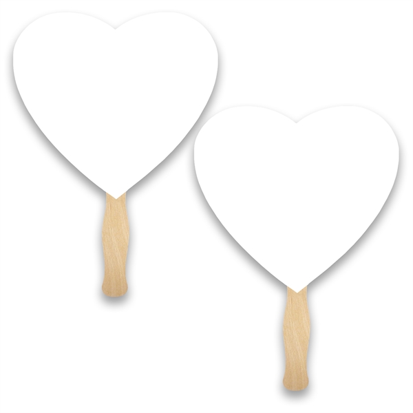 Heart shaped full color sandwiched style hand fans.... from ASI 93520 Ventura Inc