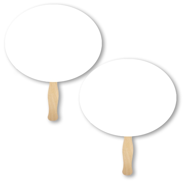 Horizontal Oval shaped full color sandwiched style hand fans.... from ASI 93520 Ventura Inc