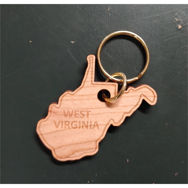 Keychain made of wood measuring 2" and in the shape of... from ASI 92531 Unique Custom Products / UCP