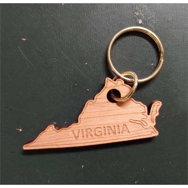Keychain made of wood measuring 2" and in the shape of... from ASI 92531 Unique Custom Products / UCP