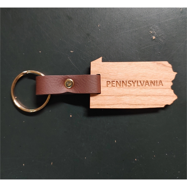 Keychain made of wood measuring 2" and in the shape of... from ASI 92531 Unique Custom Products / UCP