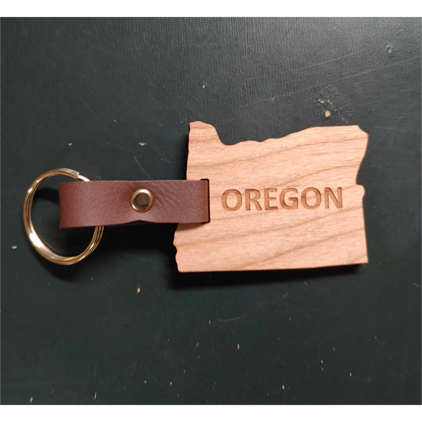Keychain made of wood measuring 2" and in the shape of... from ASI 92531 Unique Custom Products / UCP