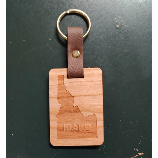 Keychain made of wood measuring 2" and in the shape of... from ASI 92531 Unique Custom Products / UCP