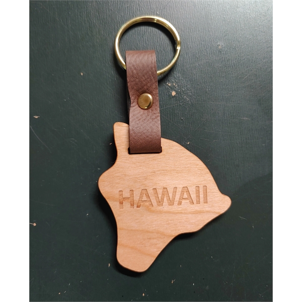 Keychain made of wood measuring 2" and in the shape of... from ASI 92531 Unique Custom Products / UCP
