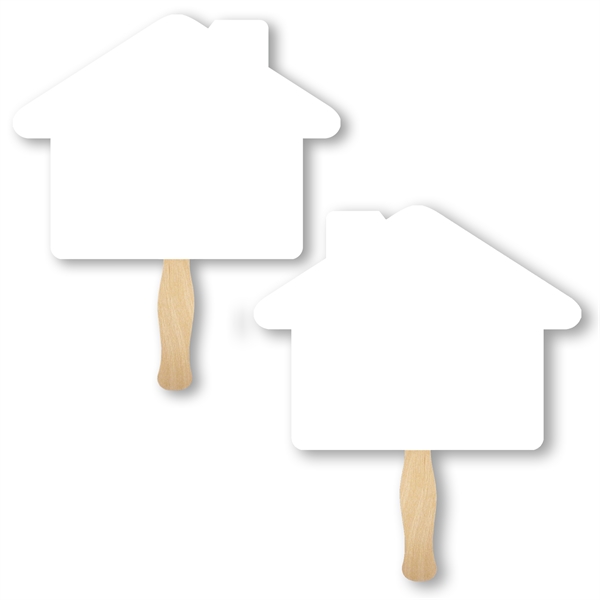 House shaped full color sandwiched style hand fans.... from ASI 93520 Ventura Inc