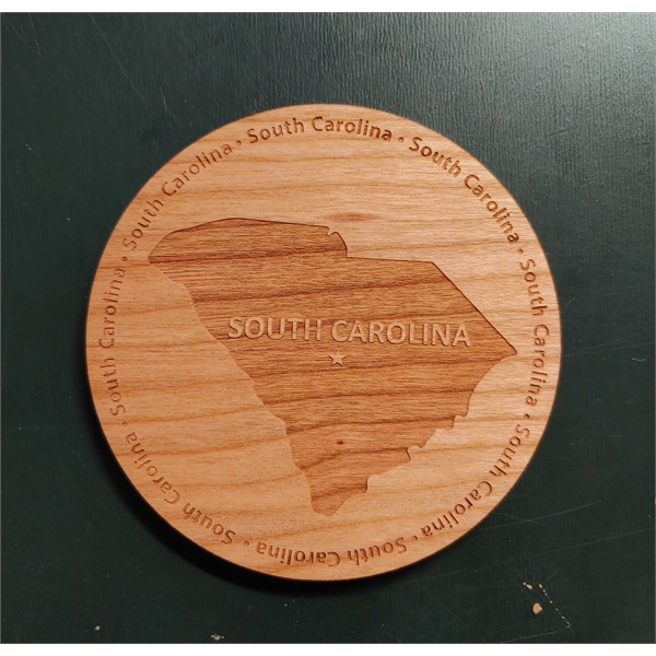 Coaster made of wood with the design of the state of... from ASI 92531 Unique Custom Products / UCP