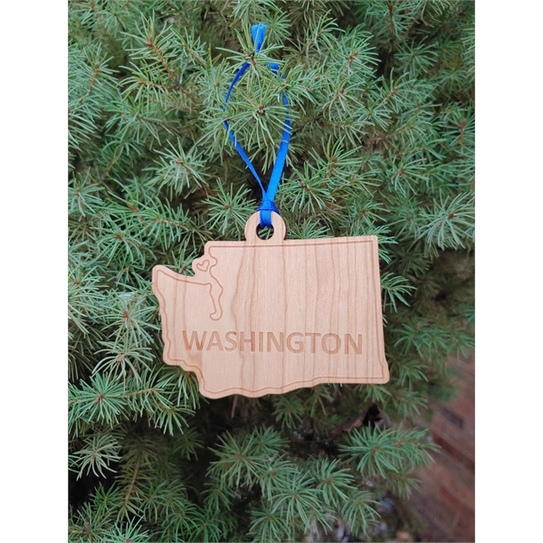 Ornament made of hardwood in the shape of the state of... from ASI 92531 Unique Custom Products / UCP