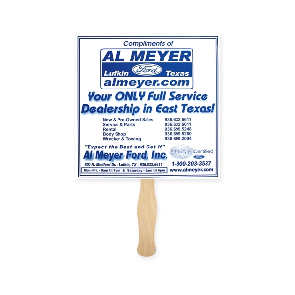Square shaped full color sandwiched style hand fans.... from ASI 93520 Ventura Inc