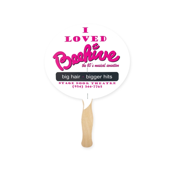 Bubble shaped full color sandwiched style hand fans.... from ASI 93520 Ventura Inc