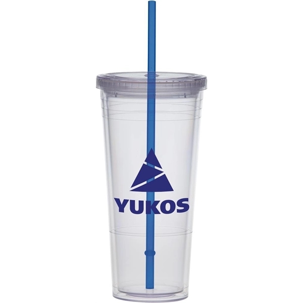 24 ounce BPA-free tumbler with lid and colored straw.... from ASI 71920 Moderne Glass Company Inc / Glass America®
