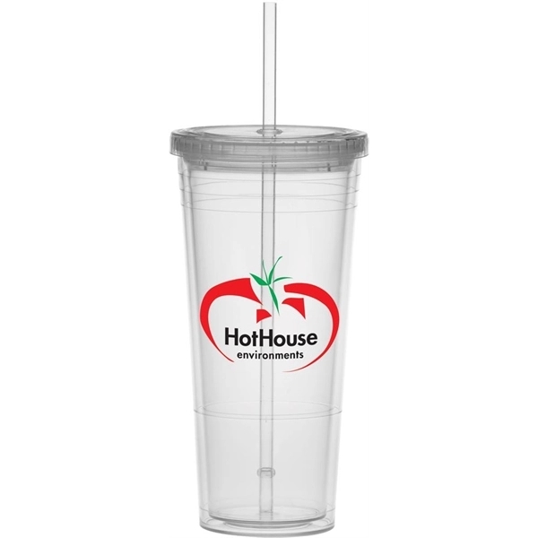 24 ounce BPA-free tumbler with lid and colored straw.... from ASI 71920 Moderne Glass Company Inc / Glass America®