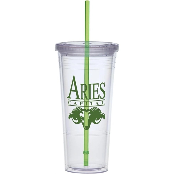 24 ounce BPA-free tumbler with lid and colored straw.... from ASI 71920 Moderne Glass Company Inc / Glass America®