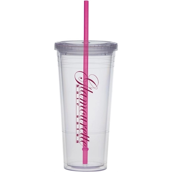 24 ounce BPA-free tumbler with lid and colored straw.... from ASI 71920 Moderne Glass Company Inc / Glass America®